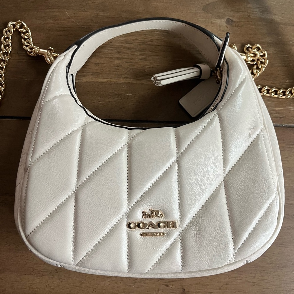 Coach cream crescent crossbody bag